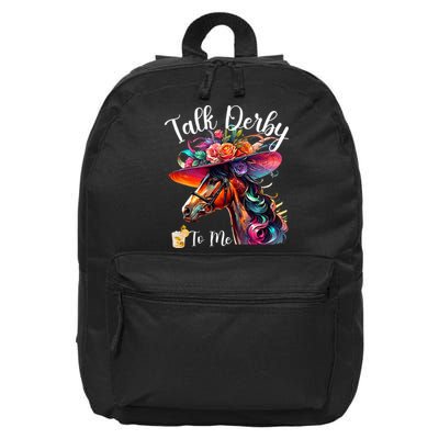 Talk Derby To Me Funny Racing Horse 16 in Basic Backpack