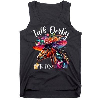 Talk Derby To Me Funny Racing Horse Tank Top