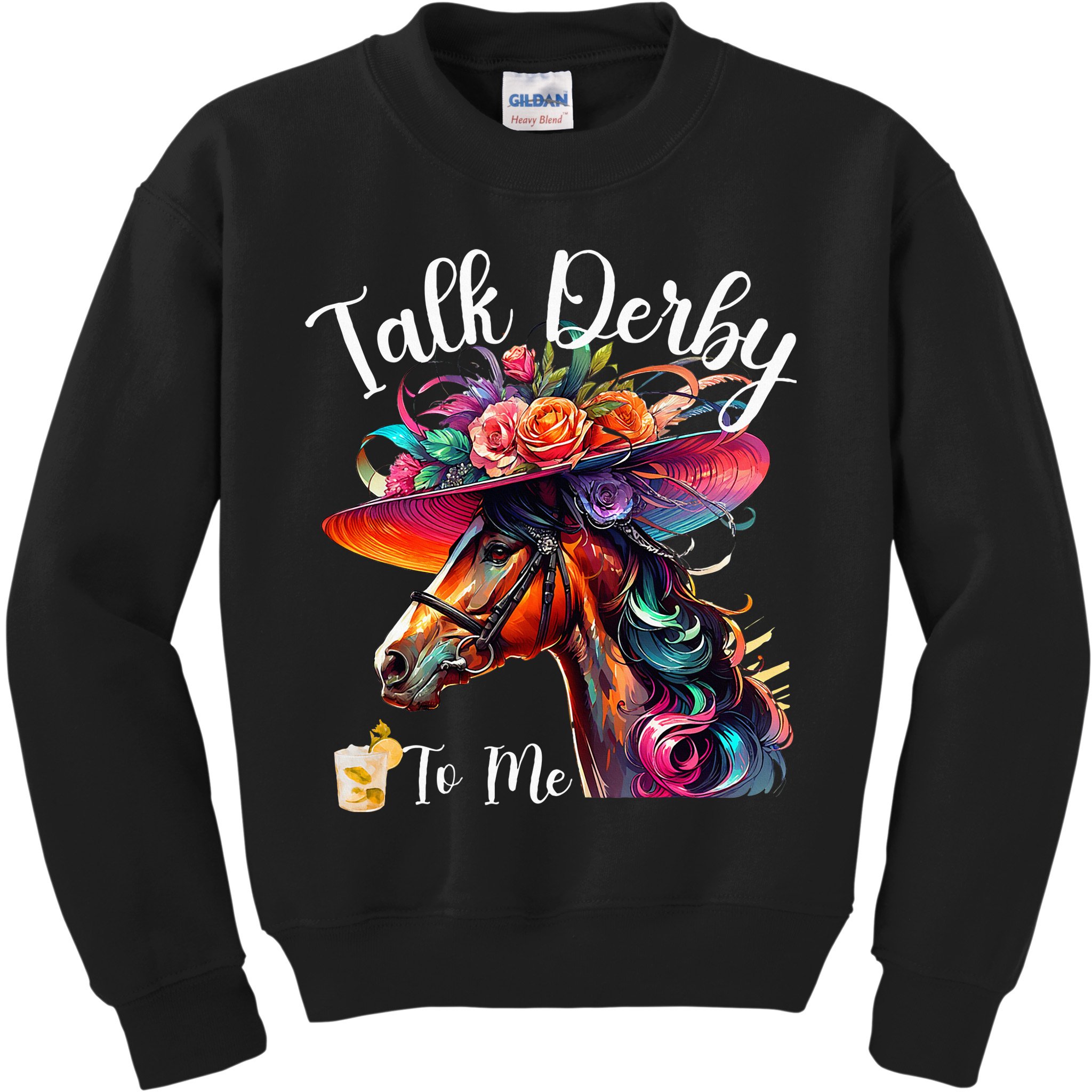 Talk Derby To Me Funny Racing Horse Kids Sweatshirt