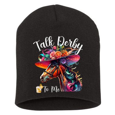 Talk Derby To Me Funny Racing Horse Short Acrylic Beanie