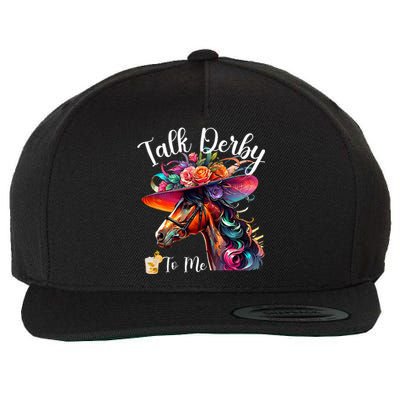 Talk Derby To Me Funny Racing Horse Wool Snapback Cap