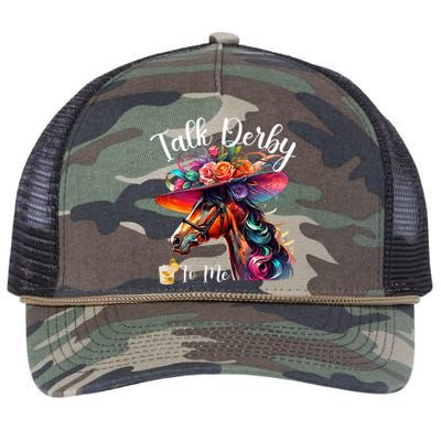 Talk Derby To Me Funny Racing Horse Retro Rope Trucker Hat Cap