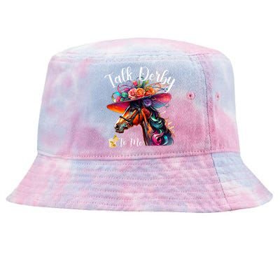 Talk Derby To Me Funny Racing Horse Tie-Dyed Bucket Hat