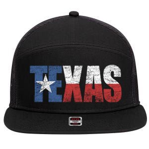 Texas | distressed Texas Flag 7 Panel Mesh Trucker Snapback Hat