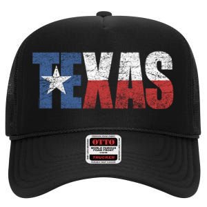 Texas | distressed Texas Flag High Crown Mesh Back Trucker Hat