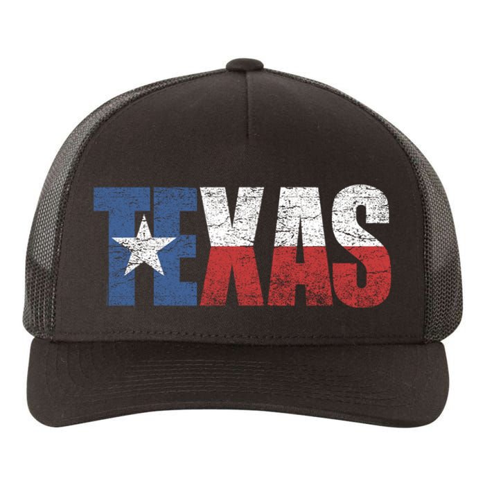 Texas | distressed Texas Flag Yupoong Adult 5-Panel Trucker Hat