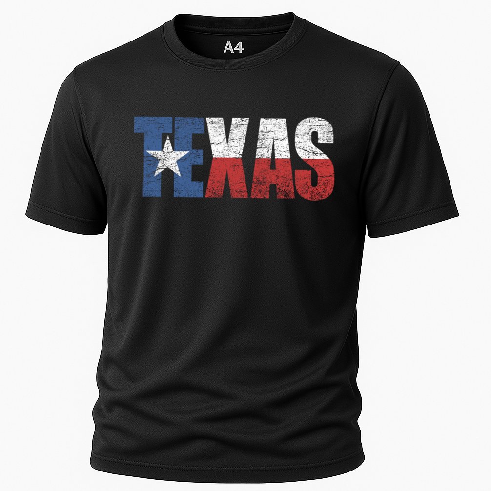 Texas | distressed Texas Flag Cooling Performance Crew T-Shirt