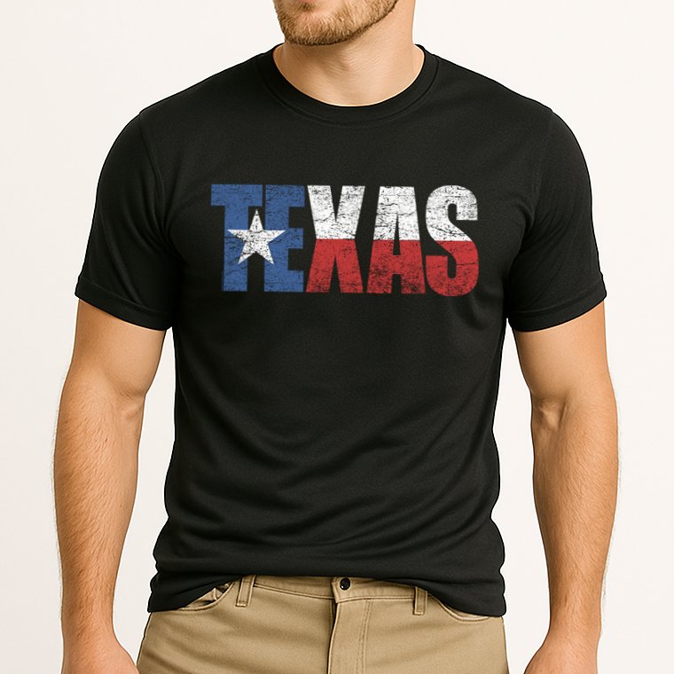 Texas | distressed Texas Flag Cooling Performance Crew T-Shirt