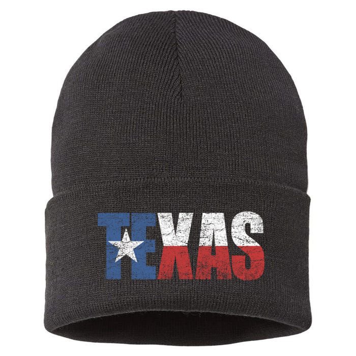 Texas | distressed Texas Flag Sustainable Knit Beanie