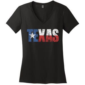 Texas | distressed Texas Flag Women's V-Neck T-Shirt