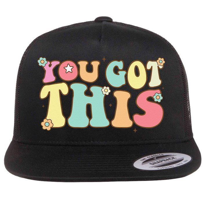 Test Day Teacher Motivational Testing Day Student Flat Bill Trucker Hat