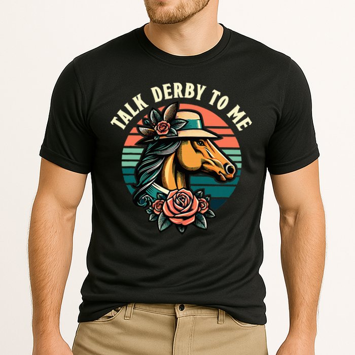 Talk Derby To Me Funny Racing Horse Cooling Performance Crew T-Shirt