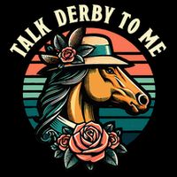 Talk Derby To Me Funny Racing Horse Cooling Performance Crew T-Shirt