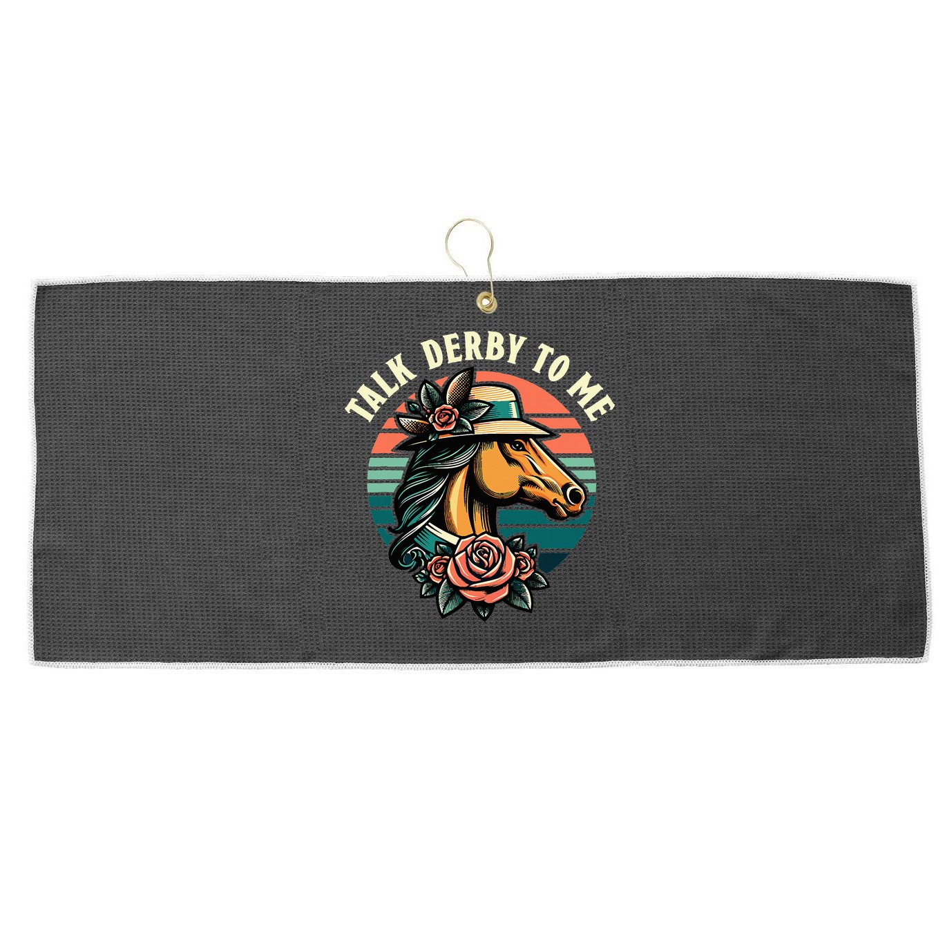 Talk Derby To Me Funny Racing Horse Large Microfiber Waffle Golf Towel