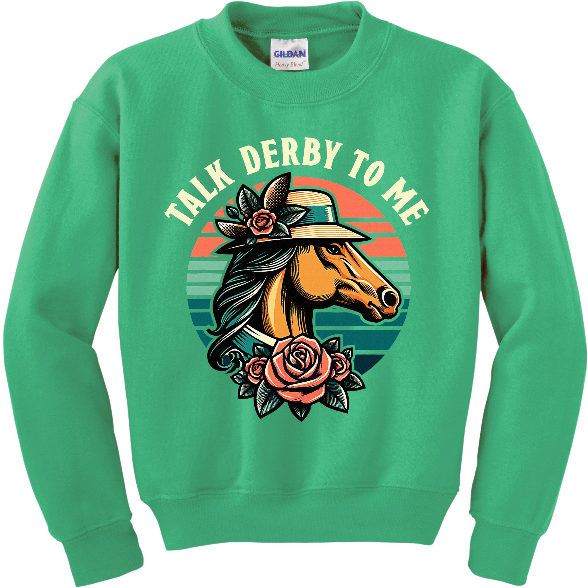 Talk Derby To Me Funny Racing Horse Kids Sweatshirt