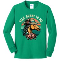 Talk Derby To Me Funny Racing Horse Kids Long Sleeve Shirt