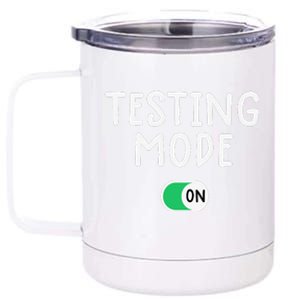 Test Day Teacher Testing Day Funny Teacher Tee 12 oz Stainless Steel Tumbler Cup