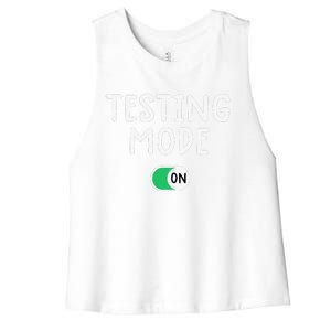 Test Day Teacher Testing Day Funny Teacher Tee Women's Racerback Cropped Tank