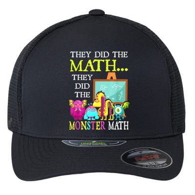 They Did The Math They Did The Monster Math Funny Halloween Flexfit Unipanel Trucker Cap