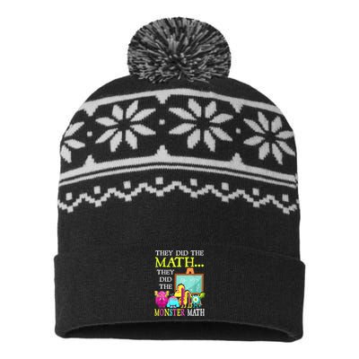 They Did The Math They Did The Monster Math Funny Halloween USA-Made Snowflake Beanie