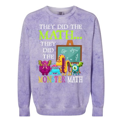 They Did The Math They Did The Monster Math Funny Halloween Colorblast Crewneck Sweatshirt