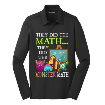 They Did The Math They Did The Monster Math Funny Halloween Silk Touch Performance Long Sleeve Polo