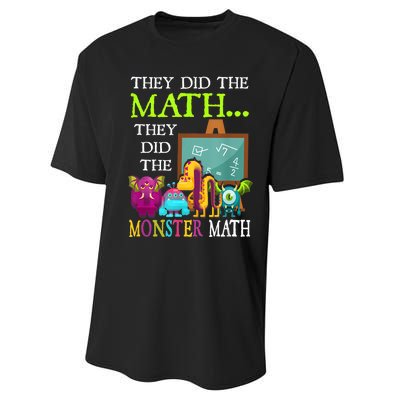 They Did The Math They Did The Monster Math Funny Halloween Performance Sprint T-Shirt