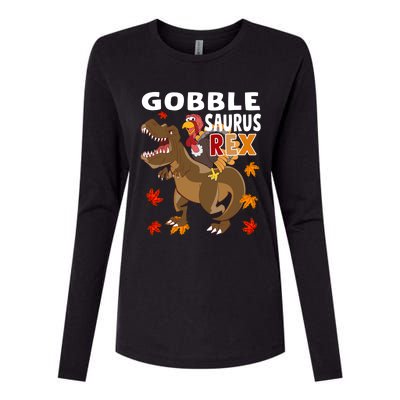 Thanksgiving Dinosaur Turkey Riding T Rex Boys Costume Gift Womens Cotton Relaxed Long Sleeve T-Shirt