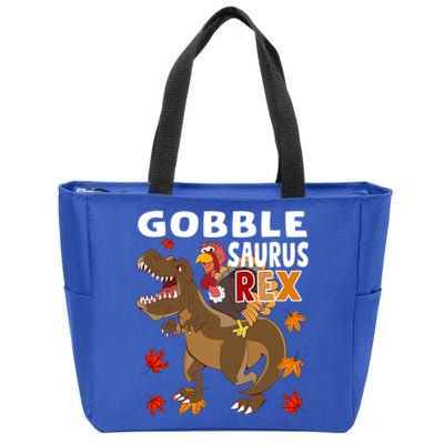 Thanksgiving Dinosaur Turkey Riding T Rex Boys Costume Gift Zip Tote Bag