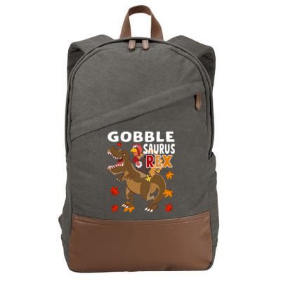 Thanksgiving Dinosaur Turkey Riding T Rex Boys Costume Gift Cotton Canvas Backpack