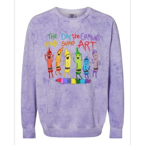 The Day The Crayons Made Some Art Teacher Art Colorblast Crewneck Sweatshirt