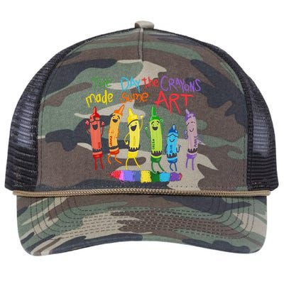 The Day The Crayons Made Some Art Teacher Art Retro Rope Trucker Hat Cap