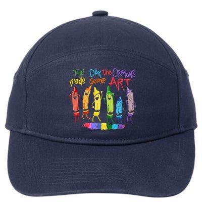 The Day The Crayons Made Some Art Teacher Art 7-Panel Snapback Hat