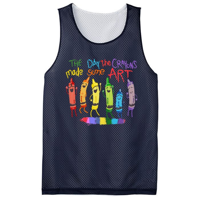 The Day The Crayons Made Some Art Teacher Art Mesh Reversible Basketball Jersey Tank