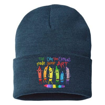 The Day The Crayons Made Some Art Teacher Art Sustainable Knit Beanie