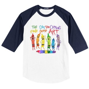 The Day The Crayons Made Some Art Teacher Art Baseball Sleeve Shirt