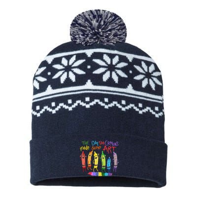 The Day The Crayons Made Some Art Teacher Art USA-Made Snowflake Beanie