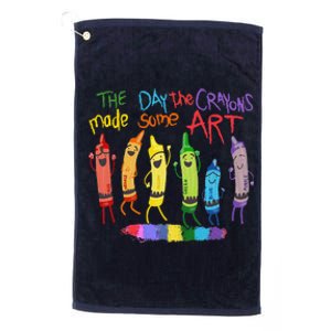 The Day The Crayons Made Some Art Teacher Art Platinum Collection Golf Towel