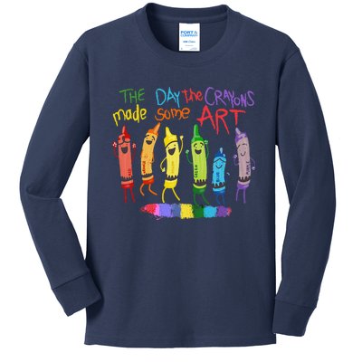 The Day The Crayons Made Some Art Teacher Art Kids Long Sleeve Shirt