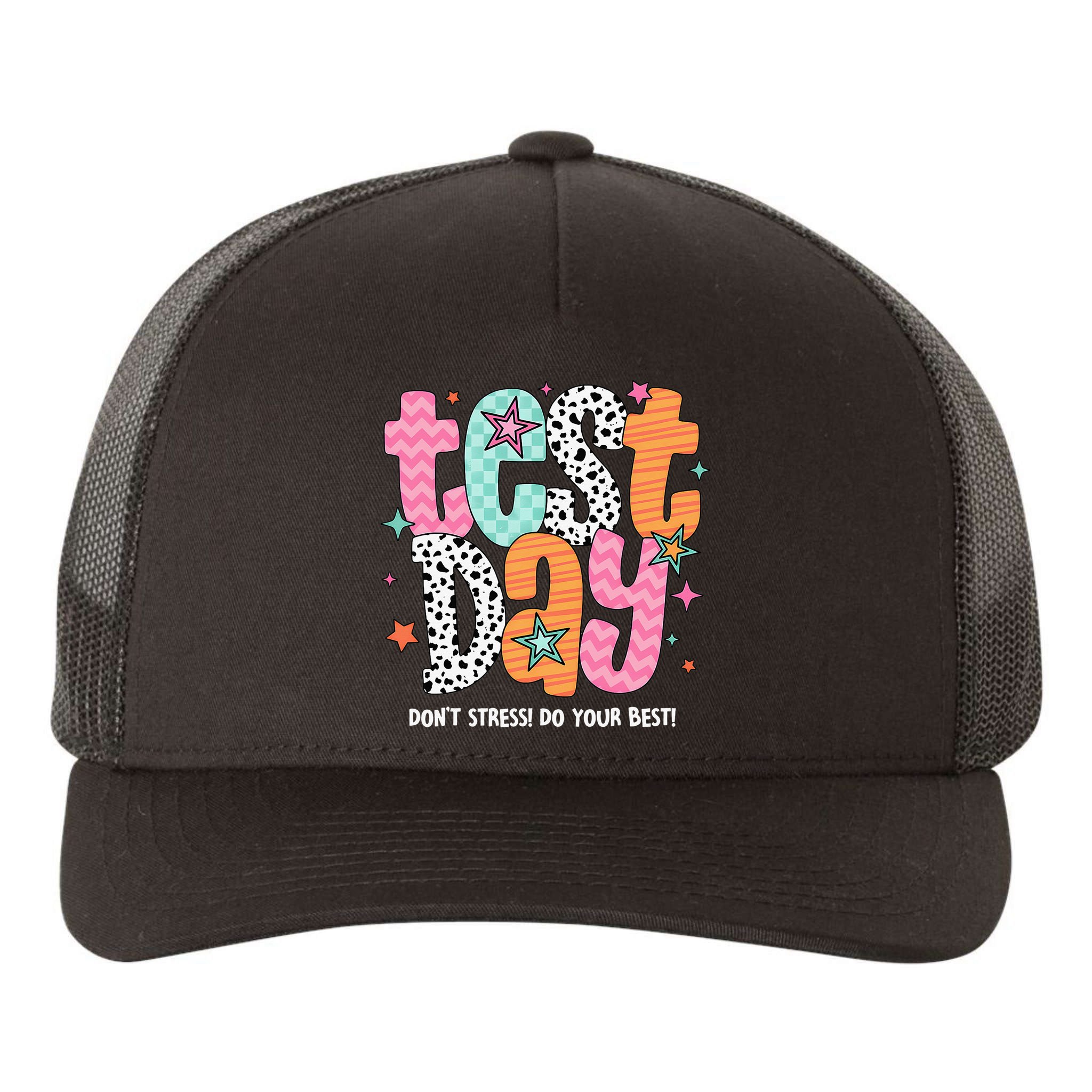 Test Day Teacher Rock The Test Don't Stress Do Your Best Yupoong Adult 5-Panel Trucker Hat
