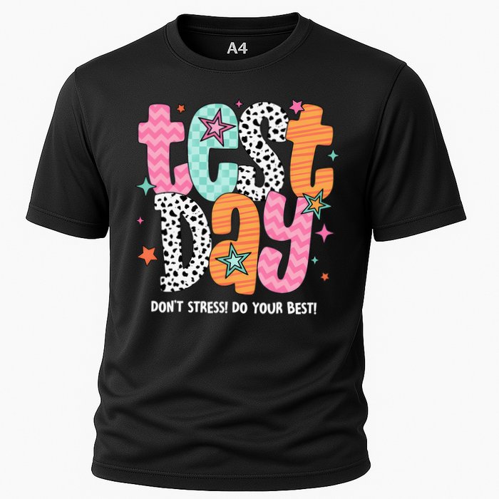 Test Day Teacher Rock The Test Don't Stress Do Your Best Cooling Performance Crew T-Shirt