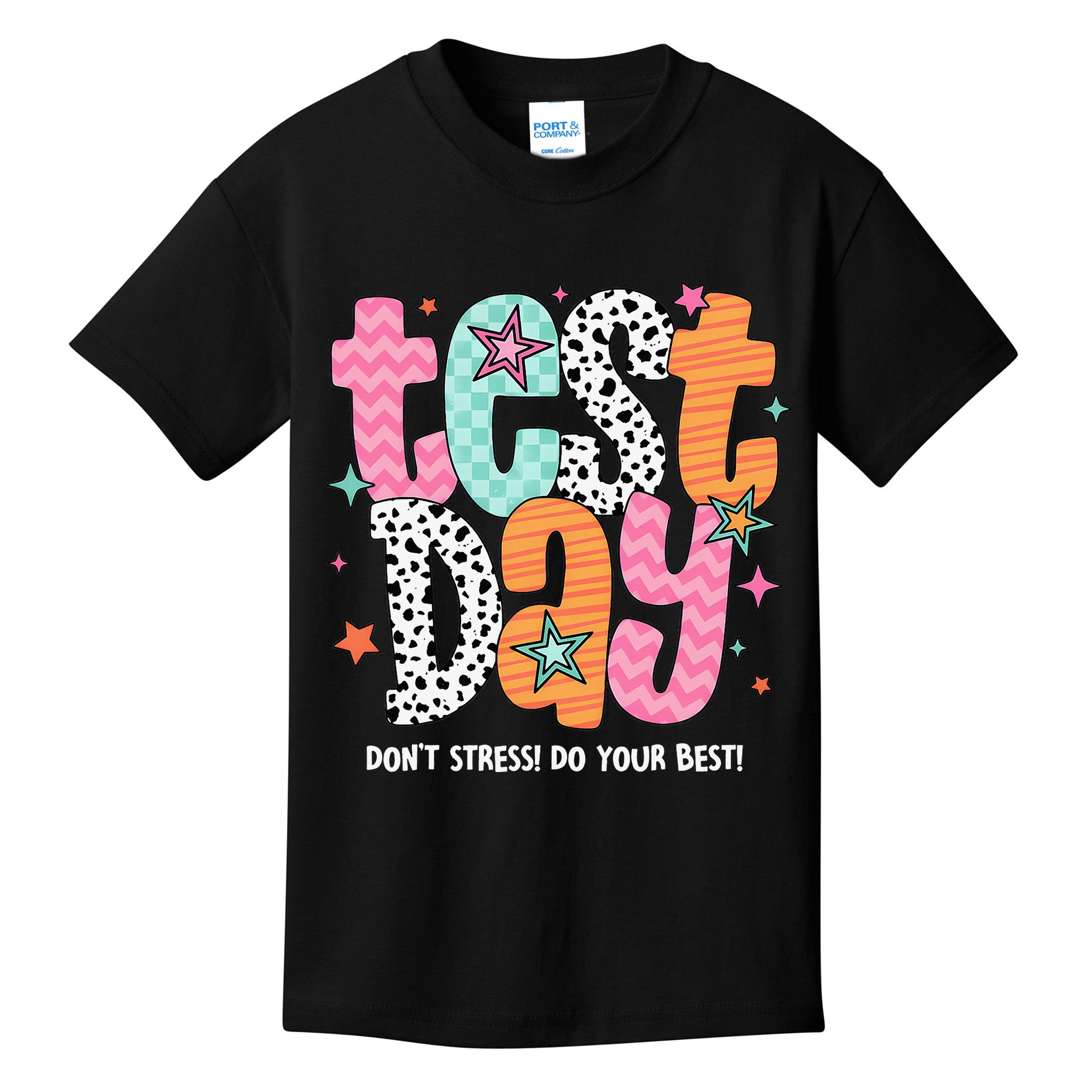 Test Day Teacher Rock The Test Don't Stress Do Your Best Kids T-Shirt