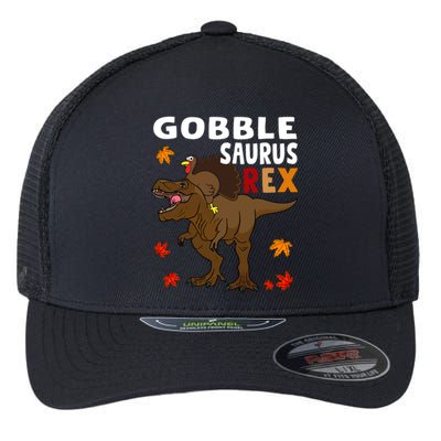 Thanksgiving Dinosaur Turkey Riding T Rex Boys Costume Meaningful Gift Flexfit Unipanel Trucker Cap