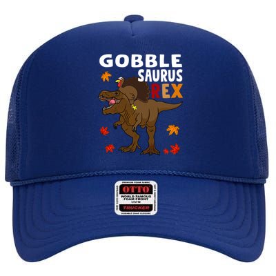 Thanksgiving Dinosaur Turkey Riding T Rex Boys Costume Meaningful Gift High Crown Mesh Back Trucker Hat