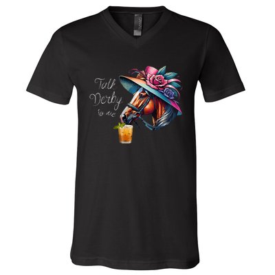 Talk Derby To Me Racing Horse V-Neck T-Shirt