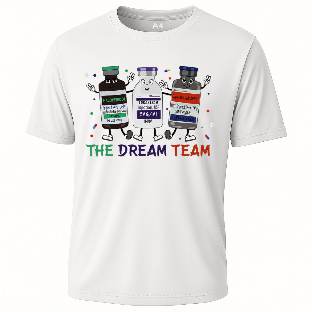 The Dream Team Retro Groovy B52 Nurse Medical Nursing Psych Cooling Performance Crew T-Shirt