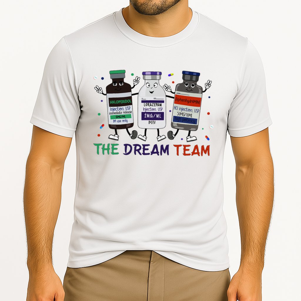 The Dream Team Retro Groovy B52 Nurse Medical Nursing Psych Cooling Performance Crew T-Shirt