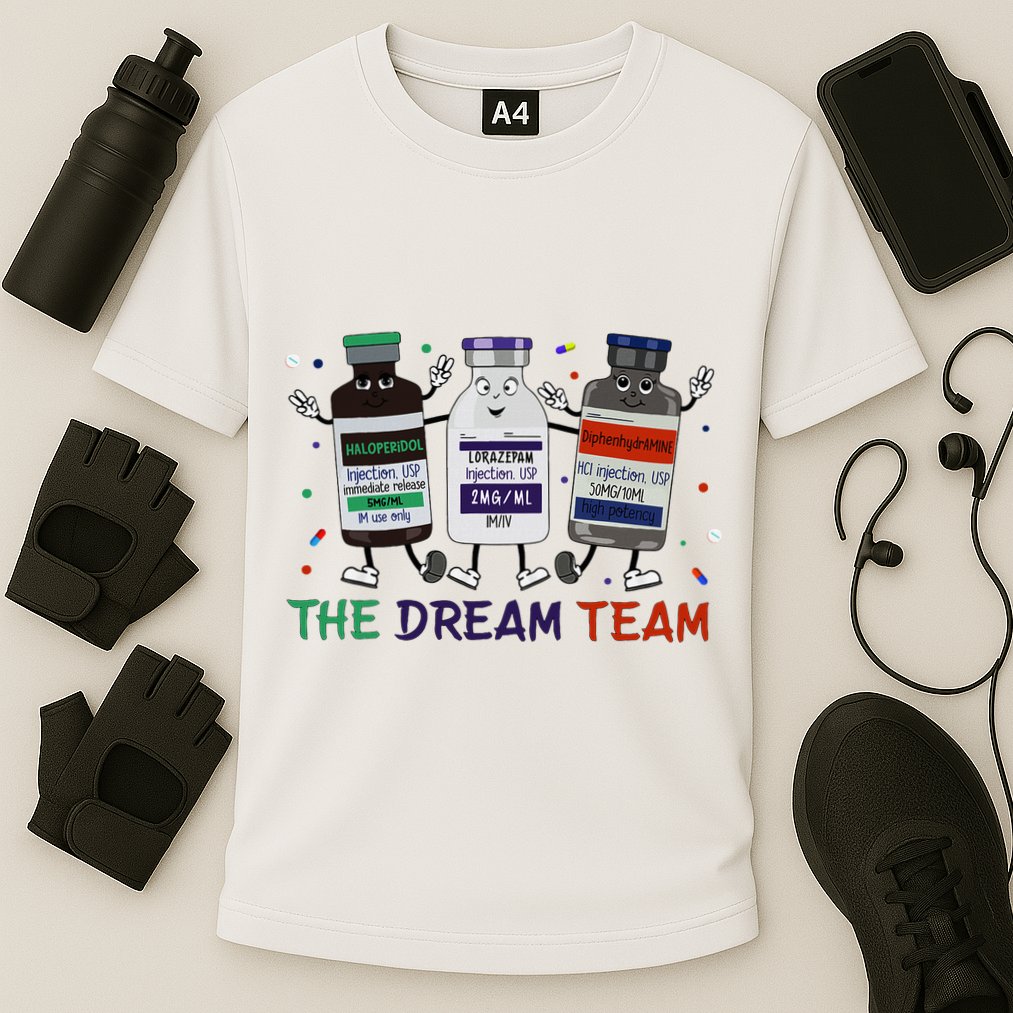 The Dream Team Retro Groovy B52 Nurse Medical Nursing Psych Cooling Performance Crew T-Shirt