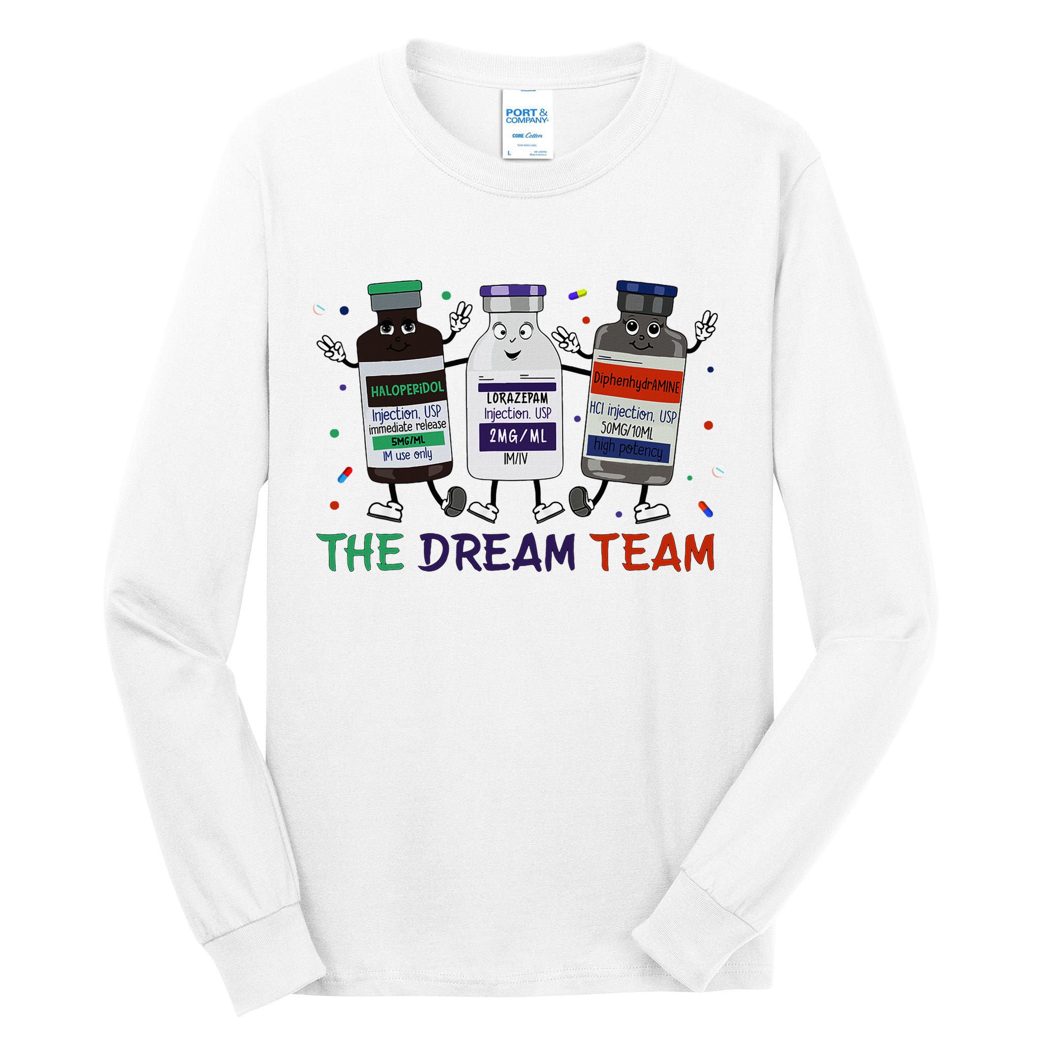 The Dream Team Retro Groovy B52 Nurse Medical Nursing Psych Tall Long Sleeve T-Shirt