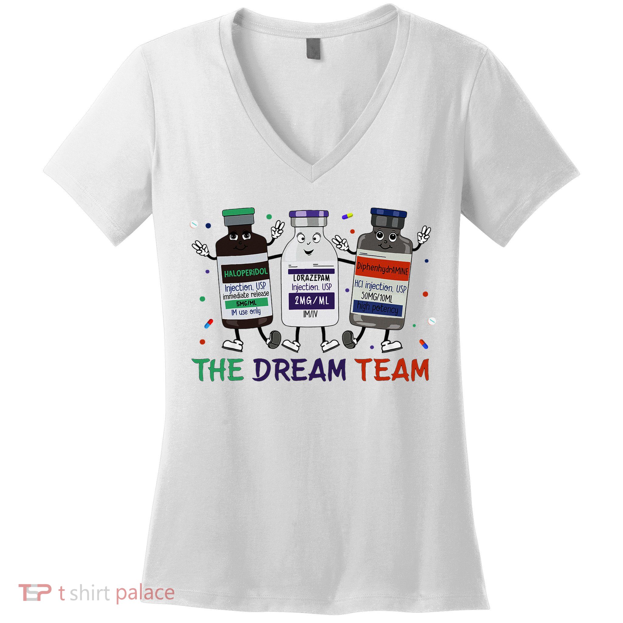 The Dream Team Retro Groovy B52 Nurse Medical Nursing Psych Women's V-Neck T-Shirt